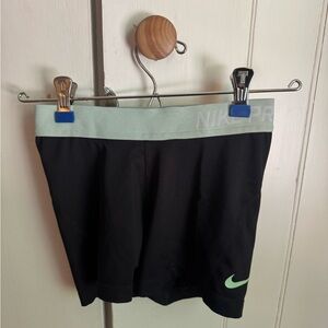 Nike Pro Black and Mint Shorts